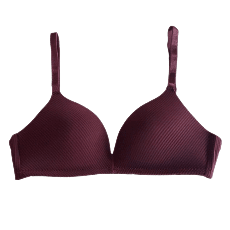 Lightly paded - deep cut neck - seemless satin (Maroon) Lightly paded - deep cut neck - seemless satin (Maroon)