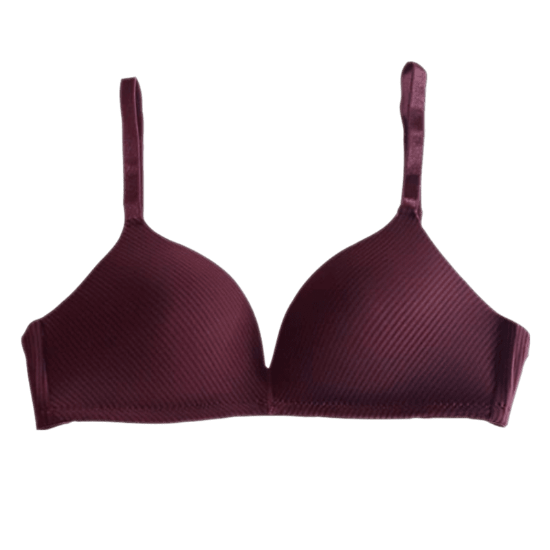 Lightly paded - deep cut neck - seemless satin (Maroon)