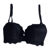 Padded Under Wired Push Up Bra with Net Coverage  (Black) Fancy Bra