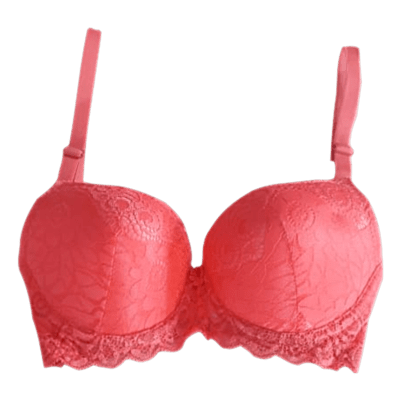 Push up - under wired - back side lace material (Pink) Fancy Bra