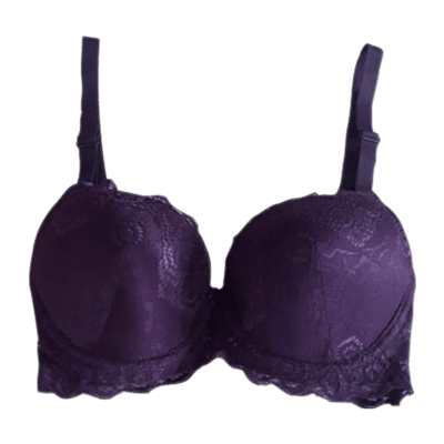 Push up - under wired - back side lace material (Purple) Fancy Bra