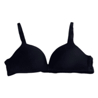 Lightly paded - deep cut neck - seemless satin (Black)