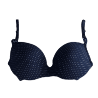 Lightly Padded Full Coverage Polyester Cotton Bra (Dark Blue Dotted) Lightly Padded Full Coverage Polyester Cotton Bra (Dark Blue Dotted)