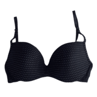 Lightly Padded Full Coverage Polyester Cotton Bra (Black Dotted) Lightly Padded Full Coverage Polyester Cotton Bra (Black Dotted)