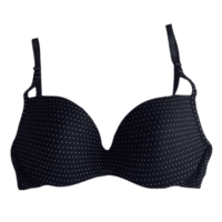 Lightly Padded Full Coverage Polyester Cotton Bra (Black Dotted)