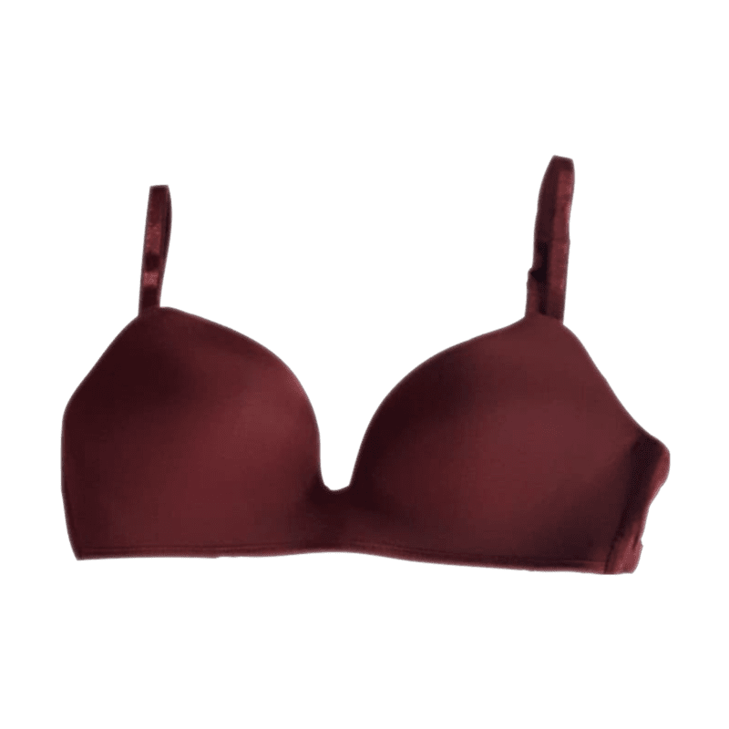 Lightly Padded Seamless Deep Cut Polyester Cotton Bra (Brown) Lightly Padded Seamless Deep Cut Polyester Cotton Bra (Brown)
