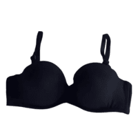 Lightly Padded Semi Coverage Wired Polyester Cotton Bra  Black)