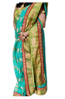Traditional Rama Green Silk Saree with trendy lace work- Hand Crafted -