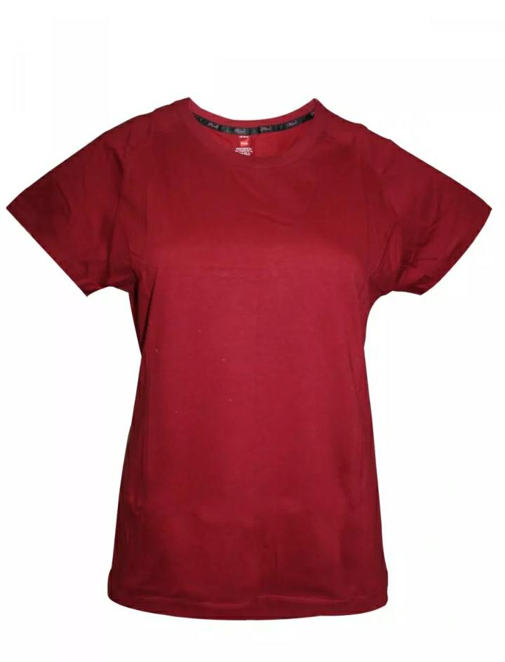 Hanes Women’s Essentials Relaxed Fit Short Sleeve Crewneck T-Shirt (Dark Pink)
