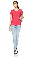 Hanes Women’s Essentials Relaxed Fit Short Sleeve Crewneck T-Shirt (Pink)