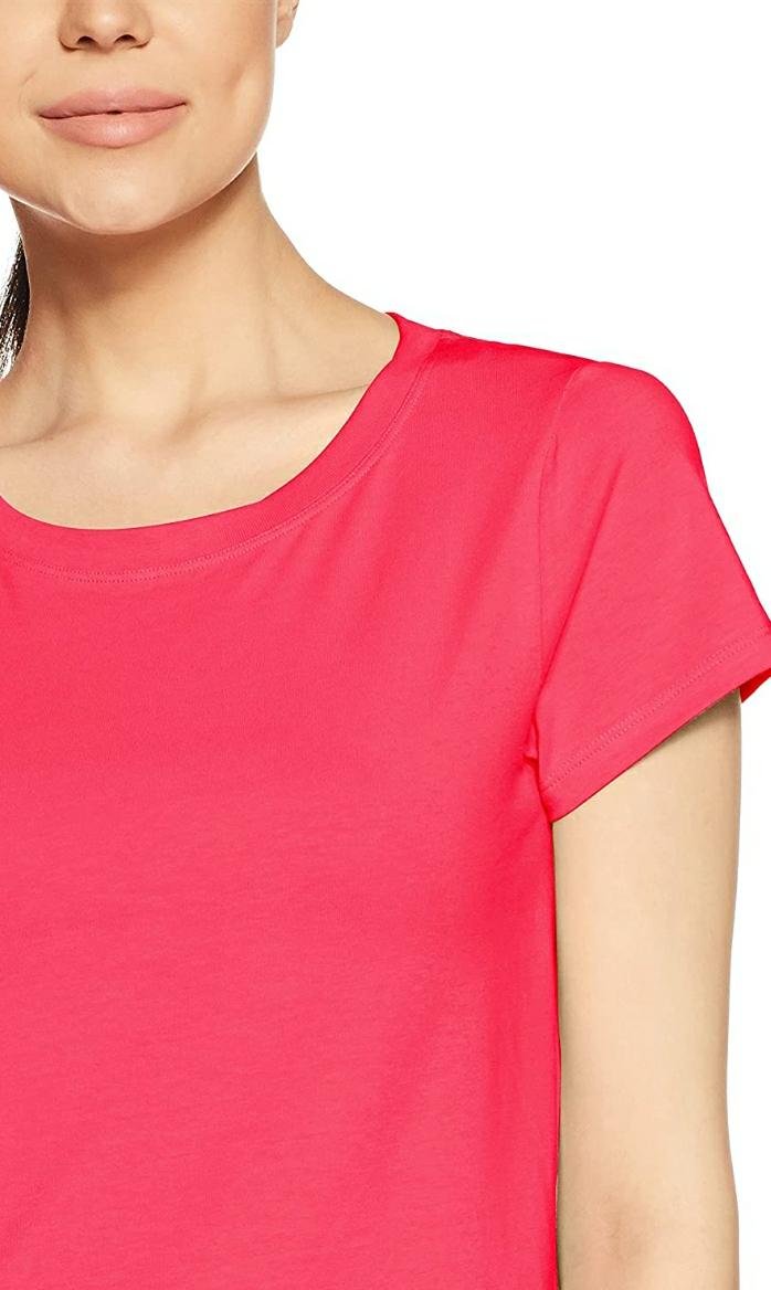 Hanes Women’s Essentials Relaxed Fit Short Sleeve Crewneck T-Shirt (Pink)
