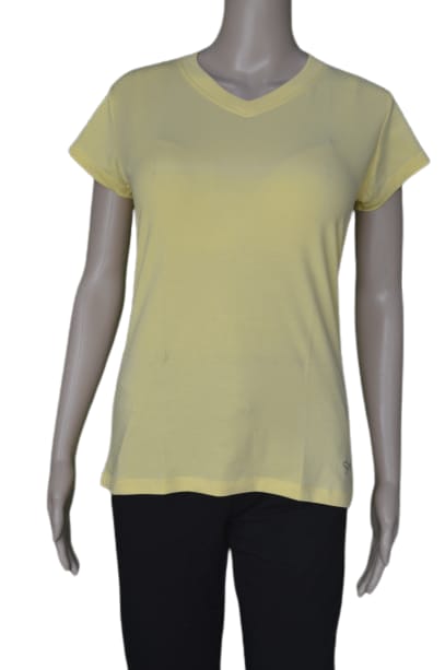 Loveable Sports  Womens V Neck Tee (Yellow)