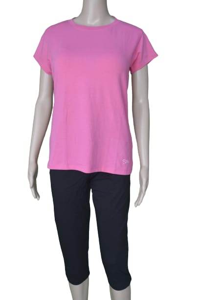 Loveable Sports Womens Crew Neck Tee (Pink)