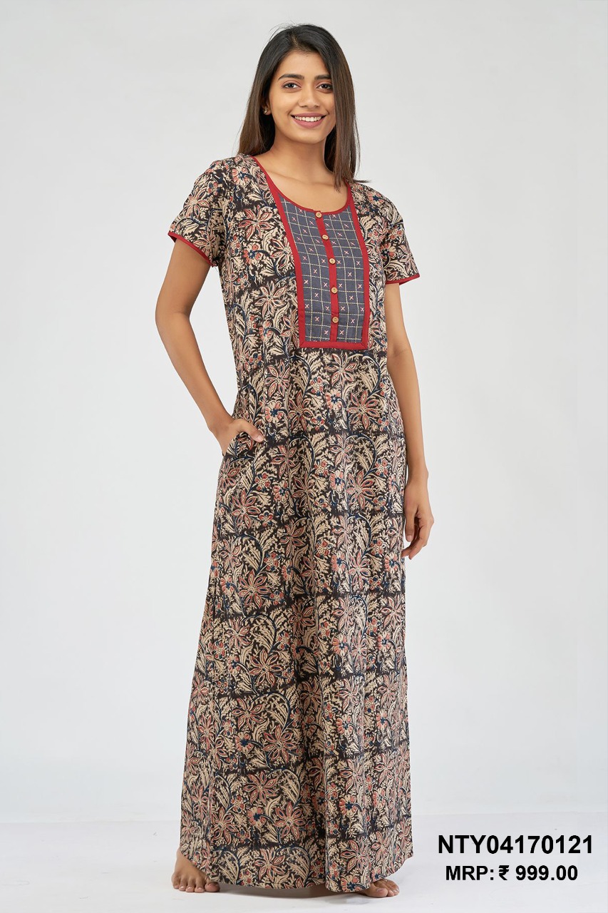 KALAMKARI NIGHTY - grey KALAMKARI NIGHTY - grey