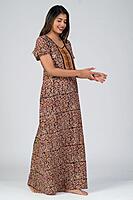 KALAMKARI PRINTED NIGHTY - BROWN KALAMKARI PRINTED NIGHTY - BROWN