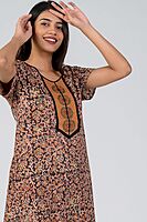 KALAMKARI PRINTED NIGHTY - BROWN KALAMKARI PRINTED NIGHTY - BROWN