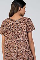 KALAMKARI PRINTED NIGHTY - BROWN