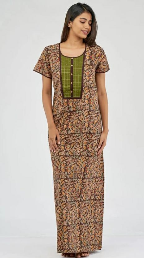 KALAMKARI NIGHTY - BROWN KALAMKARI NIGHTY - BROWN
