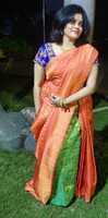 Chestnut Rose Orange Zari Woven Handloom Kanjivaram Silk Saree