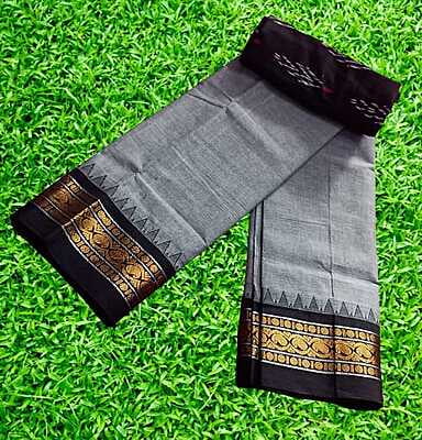 Chettinadu Handloom Cotton Saree- Black