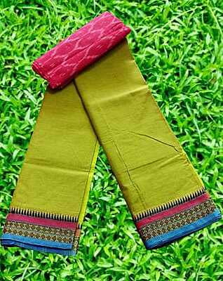 Chettinadu Handloom Cotton Saree- Lite Green