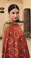 Pochampally Silk Saree - Red & Green