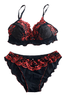 Lady Love Black Berry Bra & Panty Set