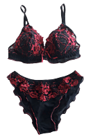 Lady Love Black Berry Bra & Panty Set