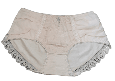 Fancy Mesh Lacely Netted Panty - Cream