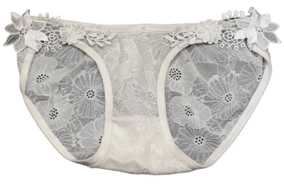 Fancy Mesh Lacely Netted Panty (White Flowery)