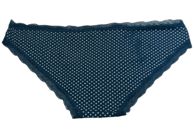 Fancy Mesh Soft Satin Netted Panty- (Dot Blue)