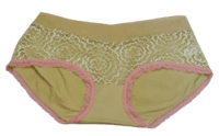 Fancy Mesh Lacely Netted Panty - Yellow And Pink