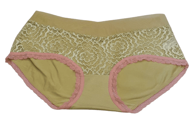 Fancy Mesh Lacely Netted Panty - Yellow And Pink