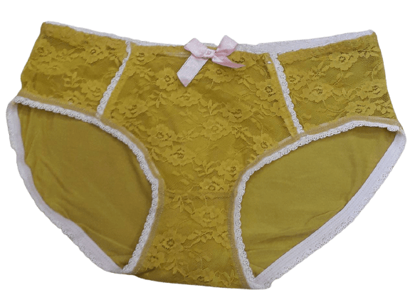 Fancy Mesh Lacely Netted Panty - Mustard Fancy Mesh Lacely Netted Panty - Mustard