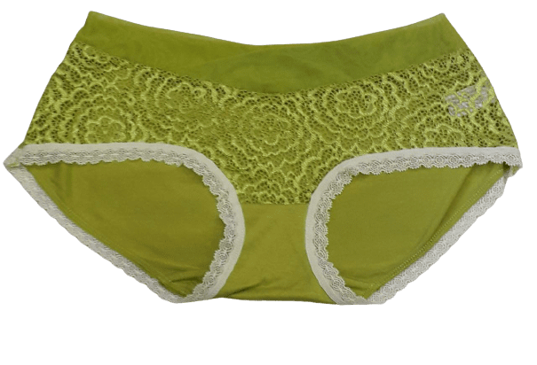 Fancy Mesh Lacely Netted Panty- Cream Green