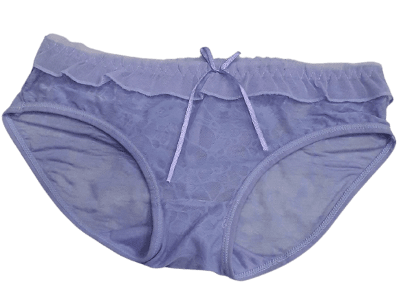 Fancy Mesh Lacely Netted Panty- Puple Hearts