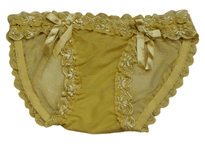 Fancy Mesh Double Lacely Netted Panty -Gold