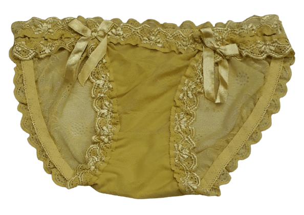 Fancy Mesh Double Lacely Netted Panty -Gold