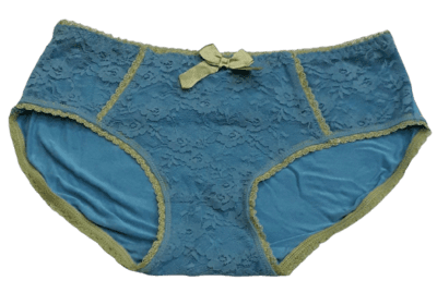 Fancy Mesh Soft Satin Netted Panty- Blue And Green