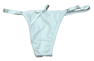 Fancy Satin Size adjustable G-String Thong (White)