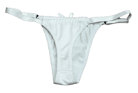 Fancy Satin Size adjustable G-String Thong (White)