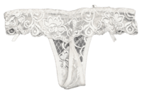 Cheeky Lace Mid Waist T Back Double Bow White Thong Panty