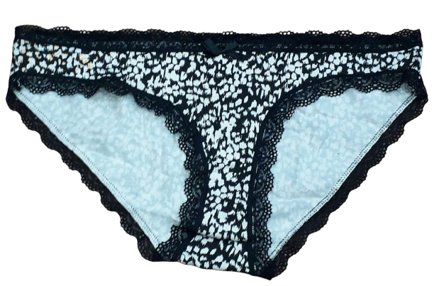 Fancy Mesh Printed Bikini Lacely Panty- Black Dots