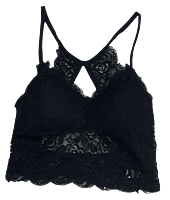 Fancy Netted Padded Sports Bra - Black