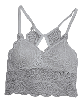 Fancy Netted Padded Sports Bra - White