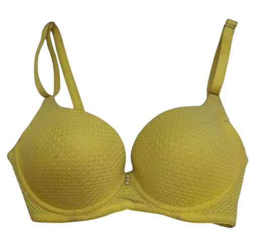 Lightly Padded Netted UnderWired Bra - Yellow