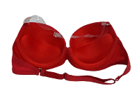 UnderWired Semi Coverage Padded Bra - Red