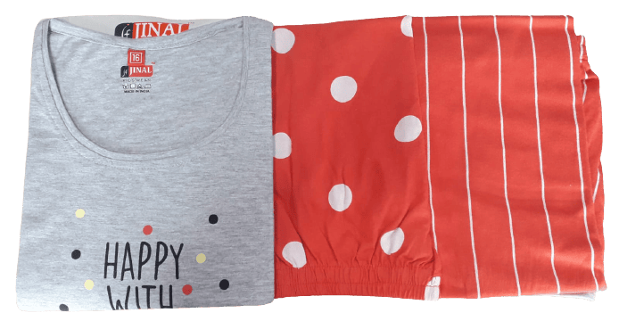Jinal Nightsuit (RED WITH GREY) Jinal Nightsuit (RED WITH GREY)