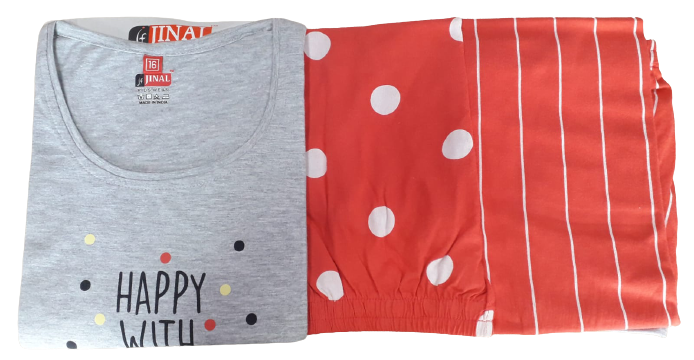 Jinal Nightsuit (RED WITH GREY) Jinal Nightsuit (RED WITH GREY)