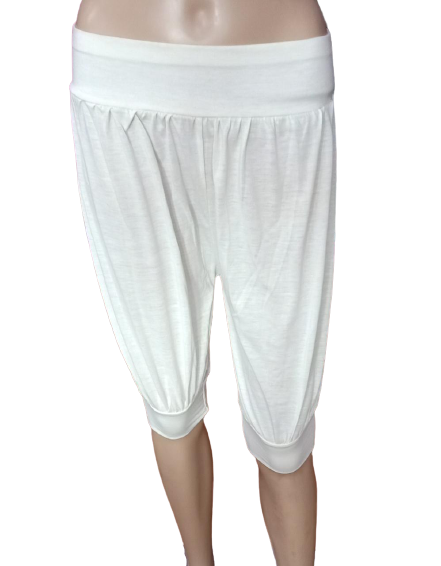 Pyjama Womens Viscose Dhoti Shorts - White